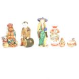 Japanese porcelain figures, vases, etc.,