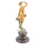 Art Deco style patinated bronze sculpture, after Ferdinand Preiss