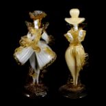 Two Murano glass figures of Courtesans