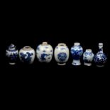 Seven Chinese porcelain vases,