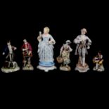 Collection of twelve Continental porcelain figurines