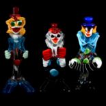 Six various Murano glass clown figures
