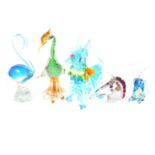 Five large Murano glass figures