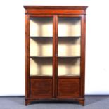 Edwardian mahogany and inlaid china cabinet, reduced