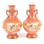 A pair of Japanese satsuma pottery vases,