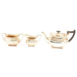 Silver three piece teaset,