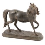 French bronzed spelter model horse,