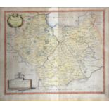 After Robert Morden, Leicestershire, hand-coloured map