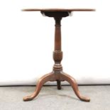 Georgian oak tripod table,