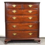George III mahogany small Chest on Chest,