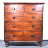 Victorian mahogany bowfront chest of drawers,