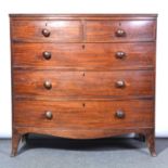 Late Georgian mahogany bowfront chest of drawers,