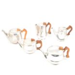 Five-piece Picquot ware tea and coffee service