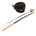 Royal Scots Fusiliers short bearskin and a Fusiliers Officer's sword