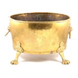 Edwardian brass log bin,