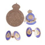 Metropolitan Constable silver and enamel badge, one other and a pair of cufflinks