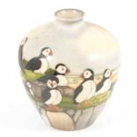A Moorcroft 'Puffin' vase.