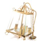 Modern lacquered brass hall lantern,