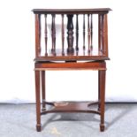 Edwardian inlaid mahogany revolving bookcase,