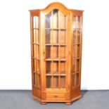 Continental oak display cabinet,