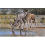 Two modern paintings of African wildlife