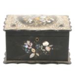 Victorian papier mache tea caddy,