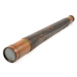 Brass and leather bound telescope, ex Royal Navy