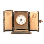 Small French brass travel clock.