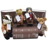 A complete set of four Charlie Bears Wind in the Willows teddy bears, boxed