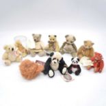 Ten Small artist and other teddy bears including Memory Lain Bears etc