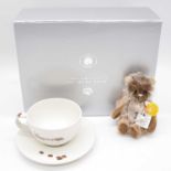 Charlie Bears teddy bear, Minimo collection Cappuccino bear, boxed with tags and cup and saucer.