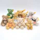 Ten Steiff Germany teddy bears