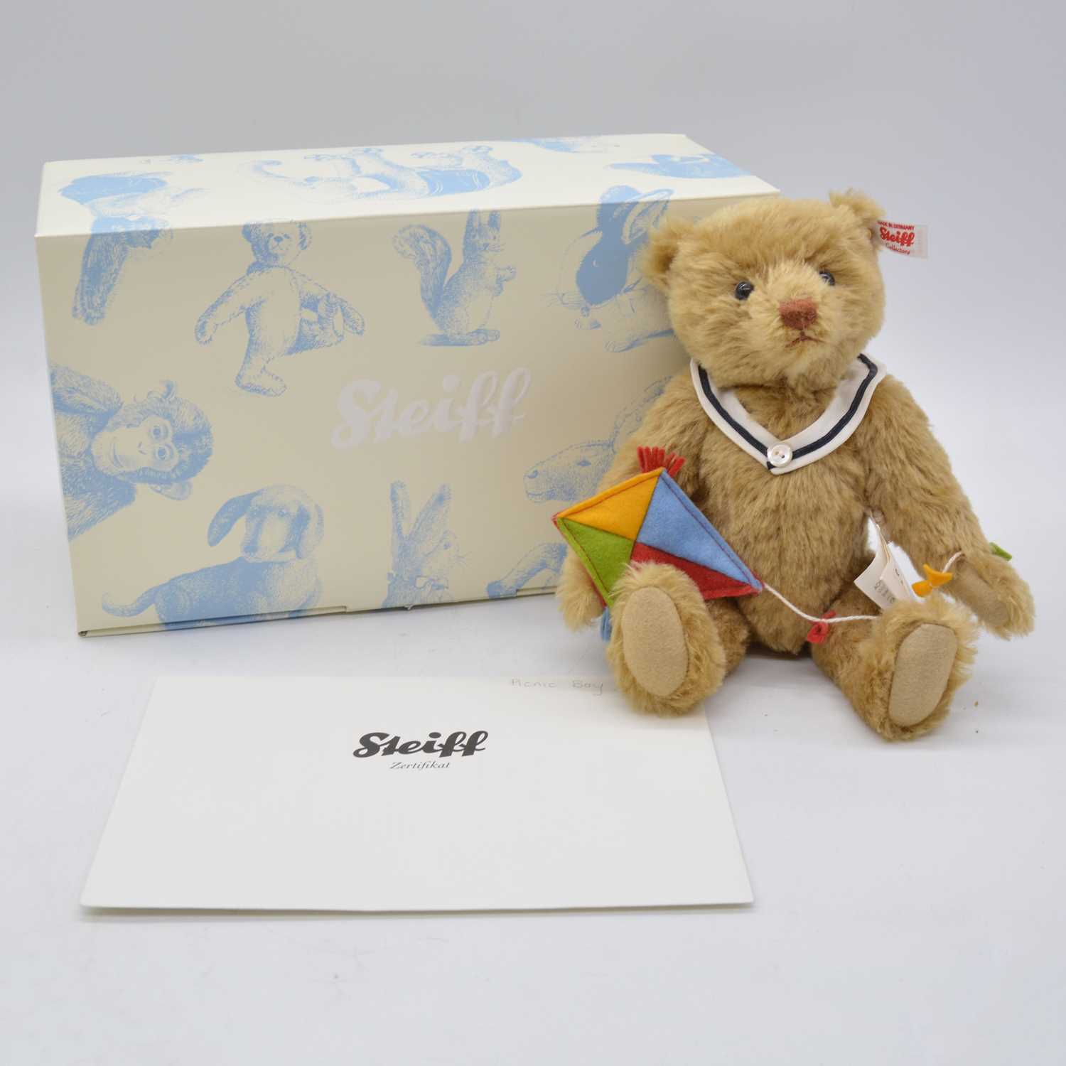 Steiff Germany teddy bear, 021510 'Picnic Boy', boxed with certificate.