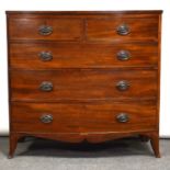 George III mahogany bowfront chest of drawers,