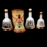 Six Bells whisky decanters, Royal Commemoratives and a 1991 Year of the Sheep decanter
