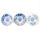 Pair of Dutch Delft plates, and another similar