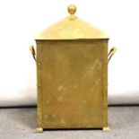 Edwardian brass coal bin,