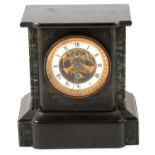 A French black slate mantel clock.