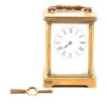 French brass timepiece carriage clock