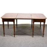 George III mahogany dining table and six George IV mahogany dining chairs,