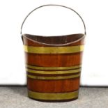 George III mahogany and brass peat bucket,