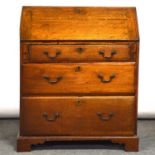 Late George III oak bureau