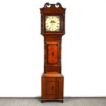 Victorian oak and mahogany longcase clock