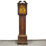 Georgian grandfather longcase clock, signed Valentine Downs, Louth
