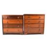 Two similar mahogany apprentice chests of drawers,