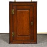 George III oak hanging corner cupboard