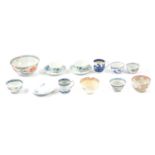 Small quantity of Chinese and European tea bowls, bowls, and cups