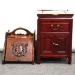Two Chinese cabinets, coal scuttle and a Chinese coffee table,