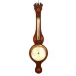 Victorian mahogany banjo barometer, signed D Poncia