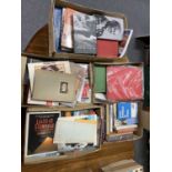Five boxes of travel reference and biographical books
